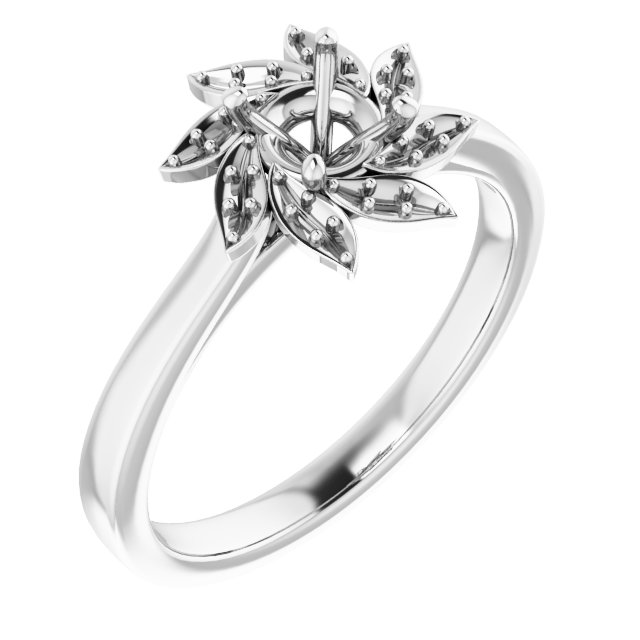 Halo-Style Floral Engagement Ring