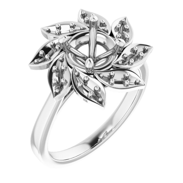 Halo-Style Floral Engagement Ring