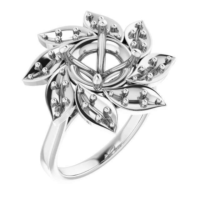 Halo-Style Floral Engagement Ring