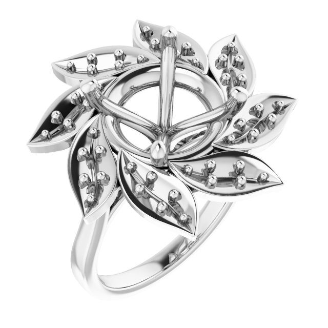 Halo-Style Floral Engagement Ring