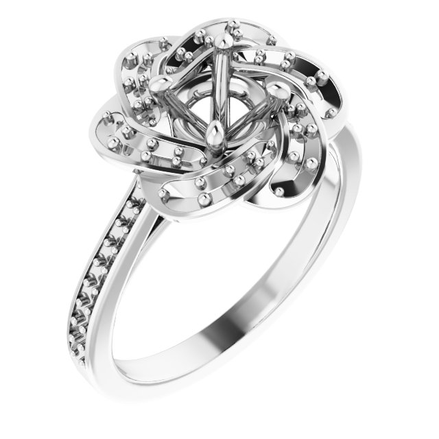 Halo-Style Floral Engagement Ring