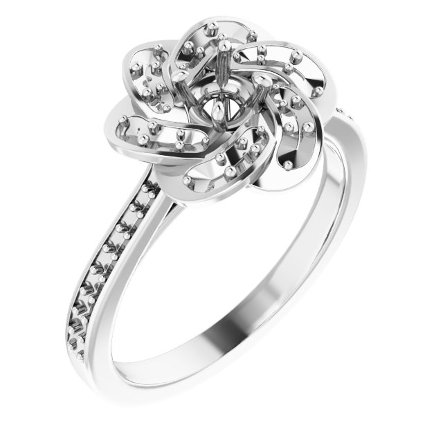 Halo-Style Floral Engagement Ring