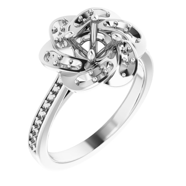 Halo-Style Floral Engagement Ring