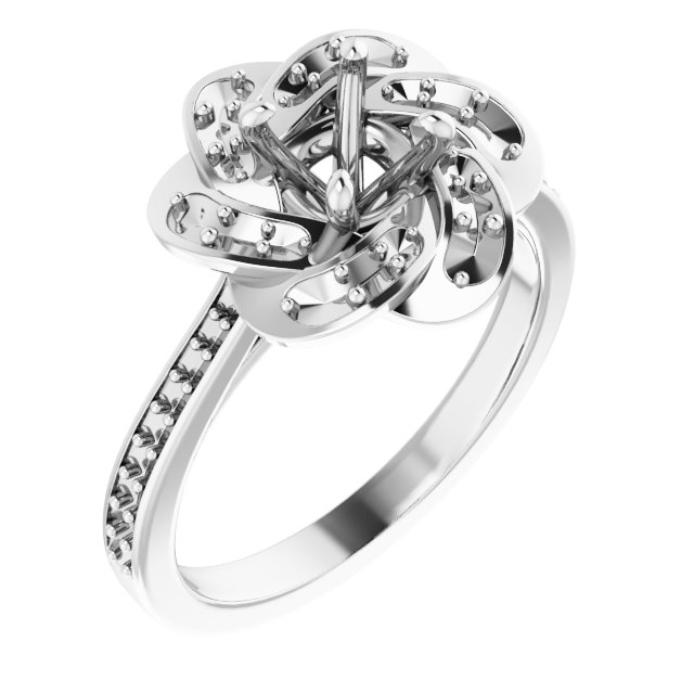 Halo-Style Floral Engagement Ring