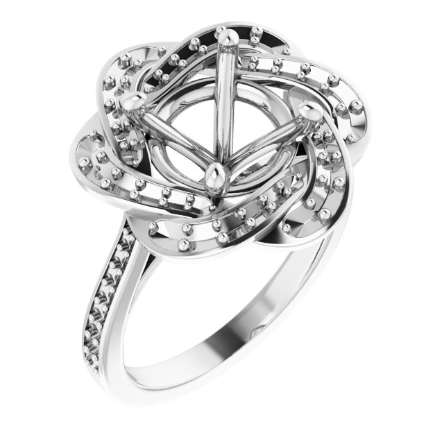 Halo-Style Floral Engagement Ring