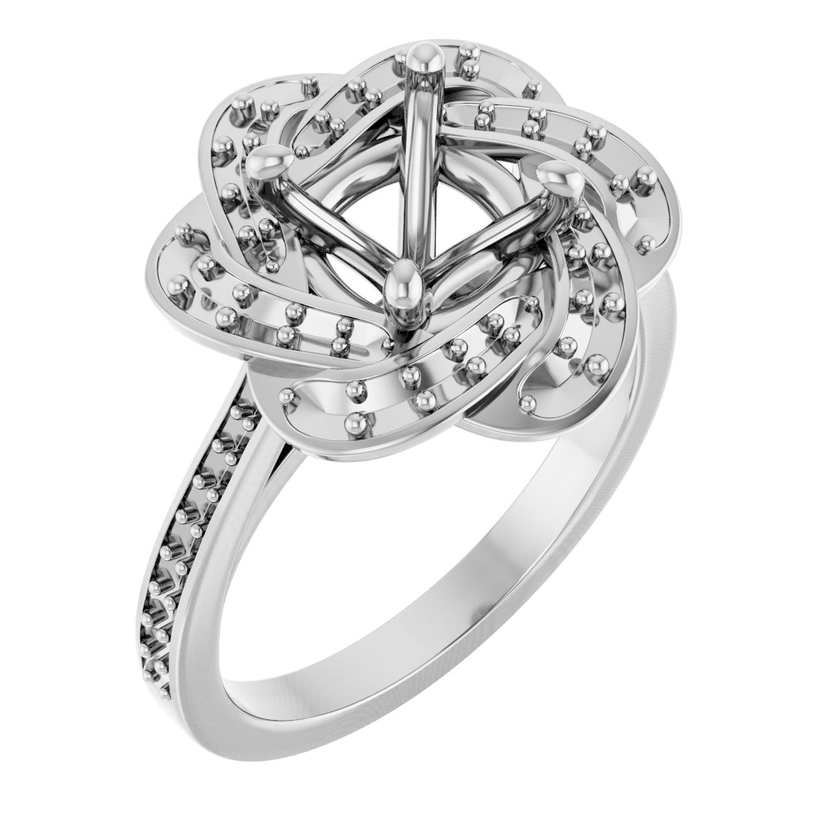 Halo-Style Floral Engagement Ring