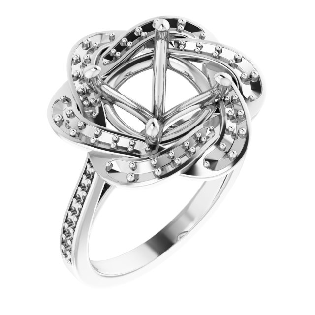 Halo-Style Floral Engagement Ring