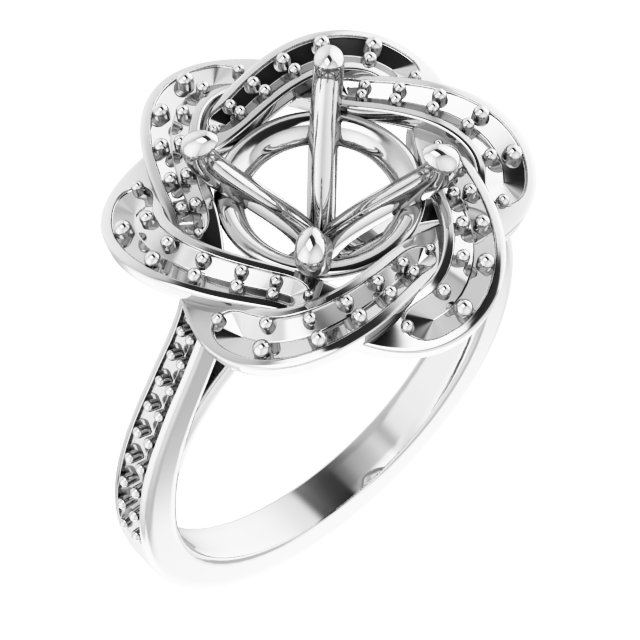 Halo-Style Floral Engagement Ring
