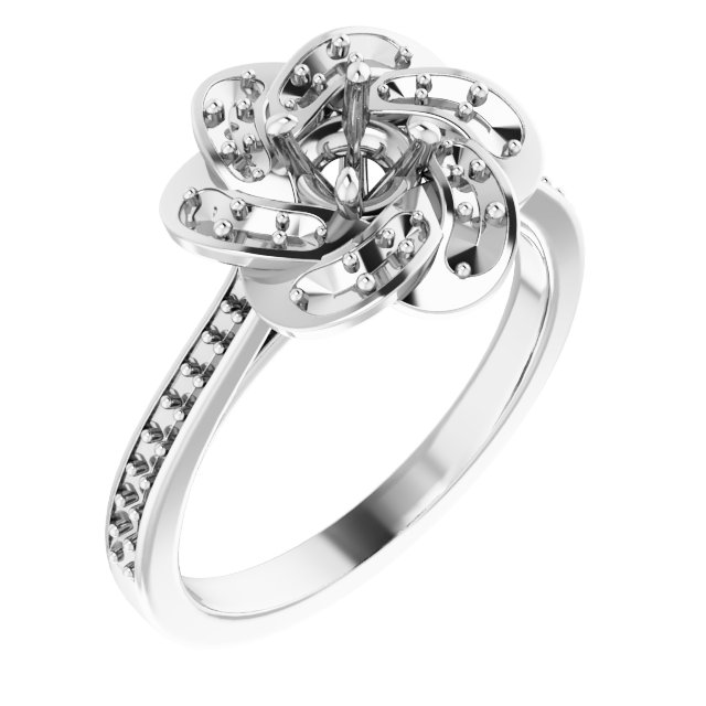 Halo-Style Floral Engagement Ring