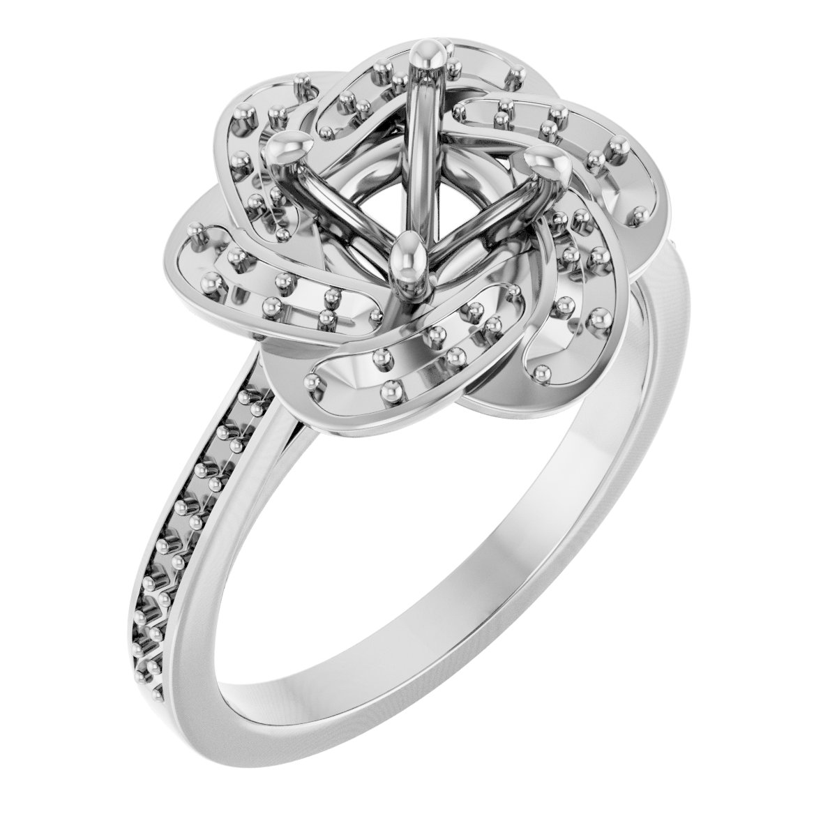 Halo-Style Floral Engagement Ring