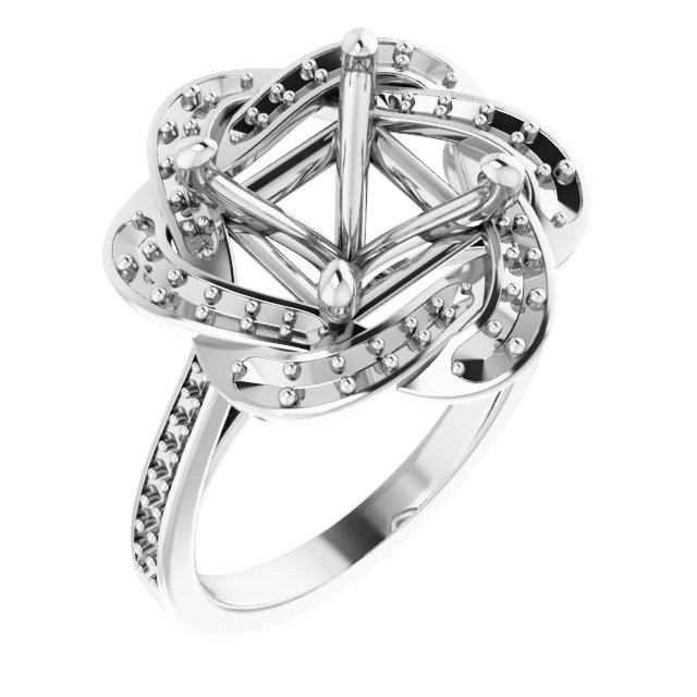 Halo-Style Floral Engagement Ring