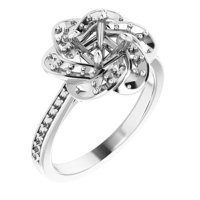 Halo-Style Floral Engagement Ring