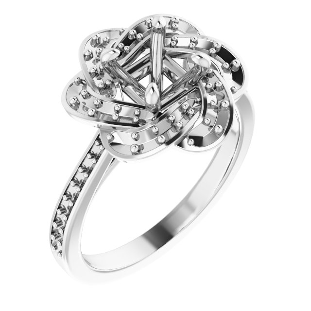 Halo-Style Floral Engagement Ring