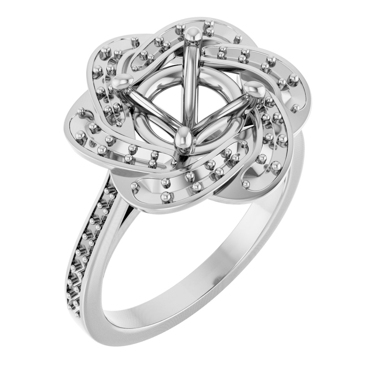 Halo-Style Floral Engagement Ring