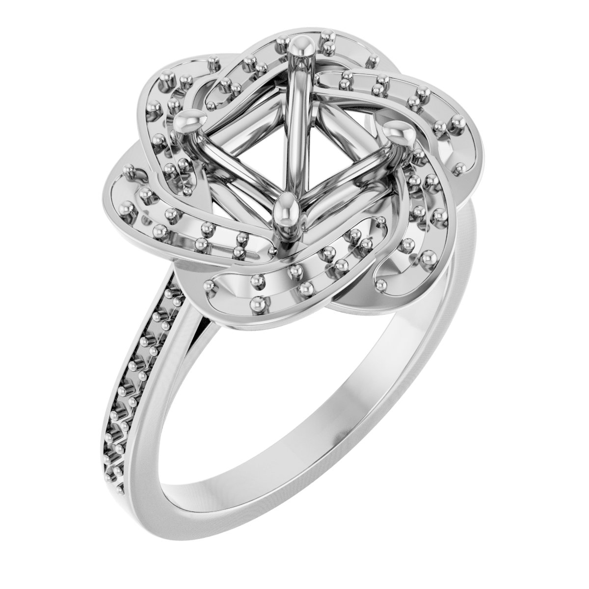 Halo-Style Floral Engagement Ring