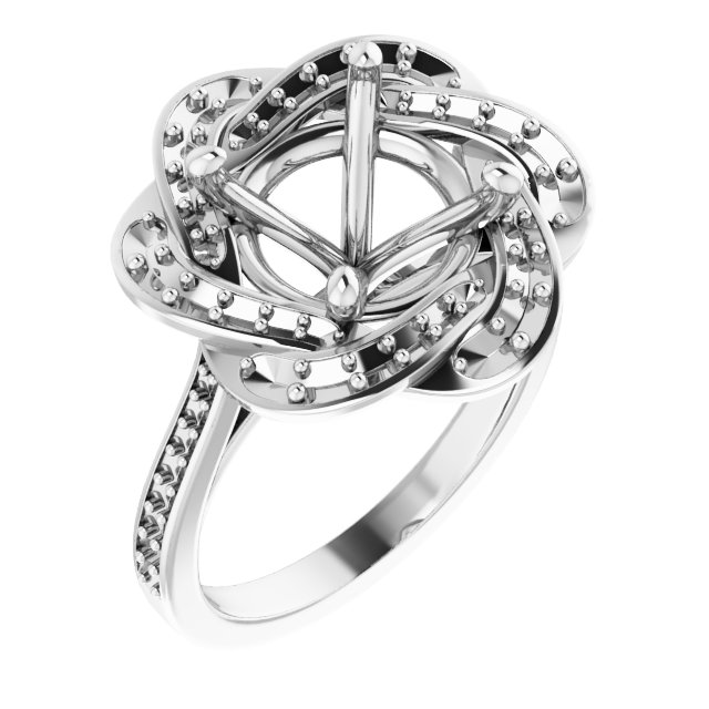 Halo-Style Floral Engagement Ring
