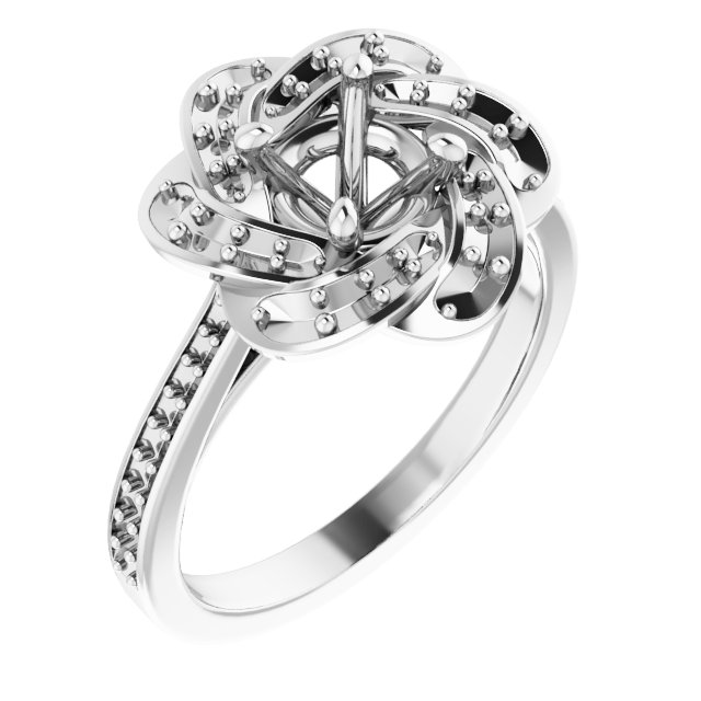 Halo-Style Floral Engagement Ring