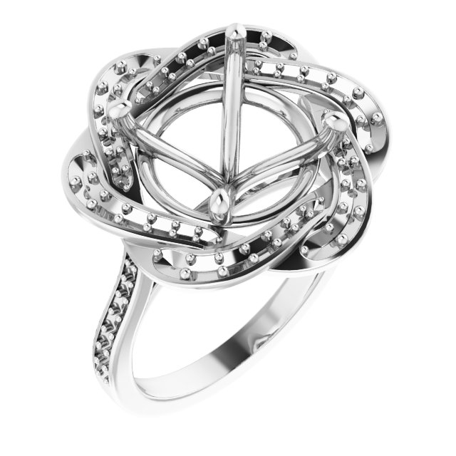 Halo-Style Floral Engagement Ring
