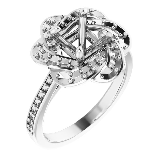 Halo-Style Floral Engagement Ring