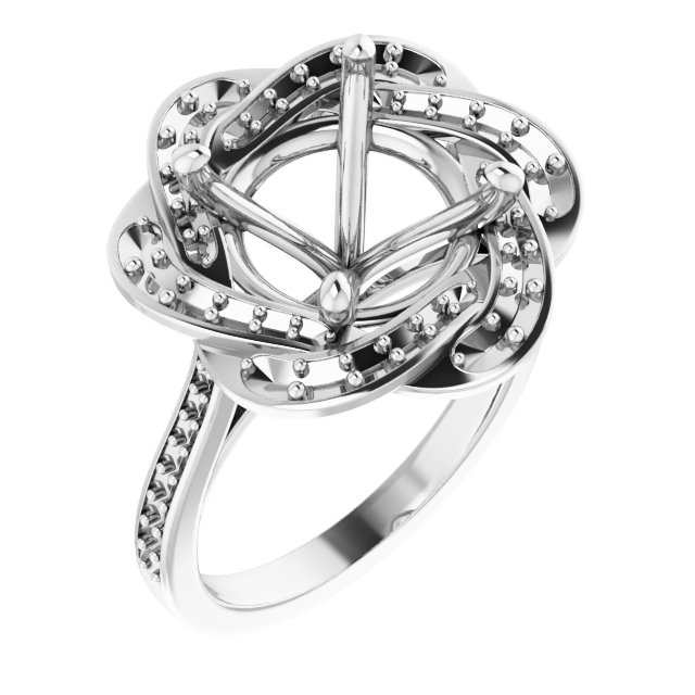 Halo-Style Floral Engagement Ring