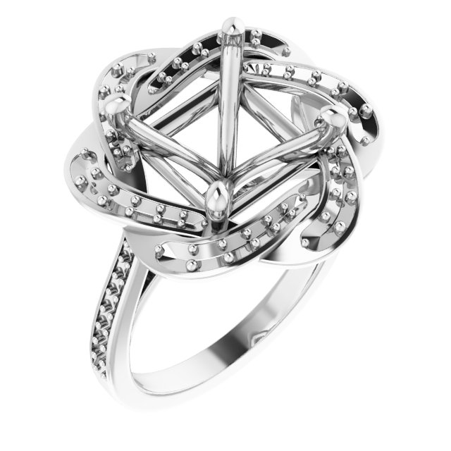 Halo-Style Floral Engagement Ring