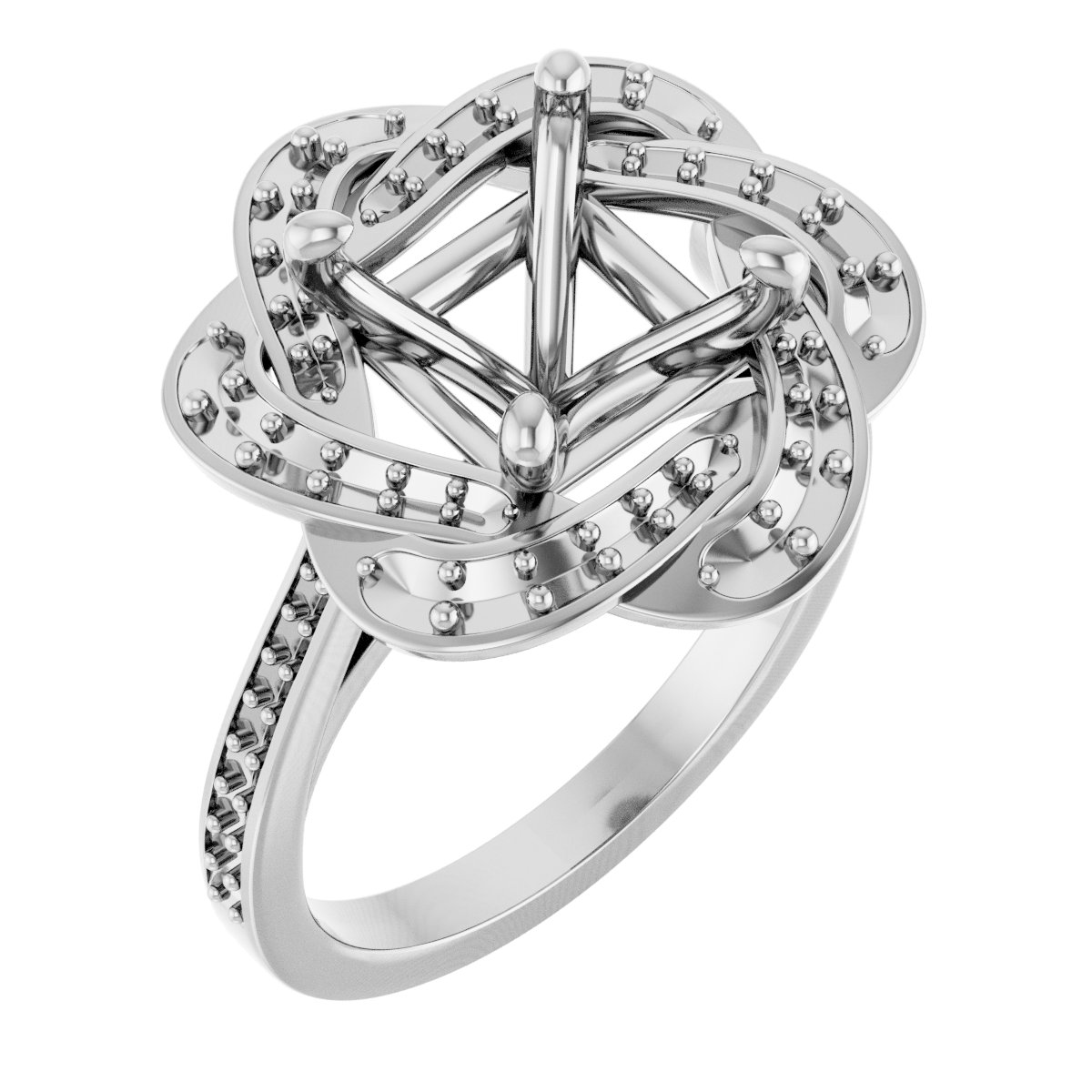 Halo-Style Floral Engagement Ring
