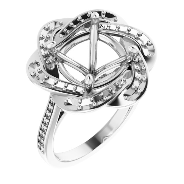 Halo-Style Floral Engagement Ring