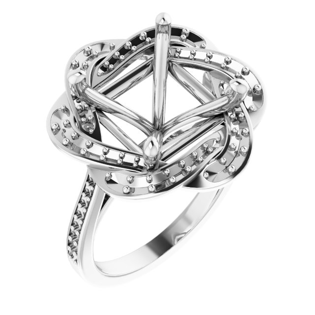 Halo-Style Floral Engagement Ring