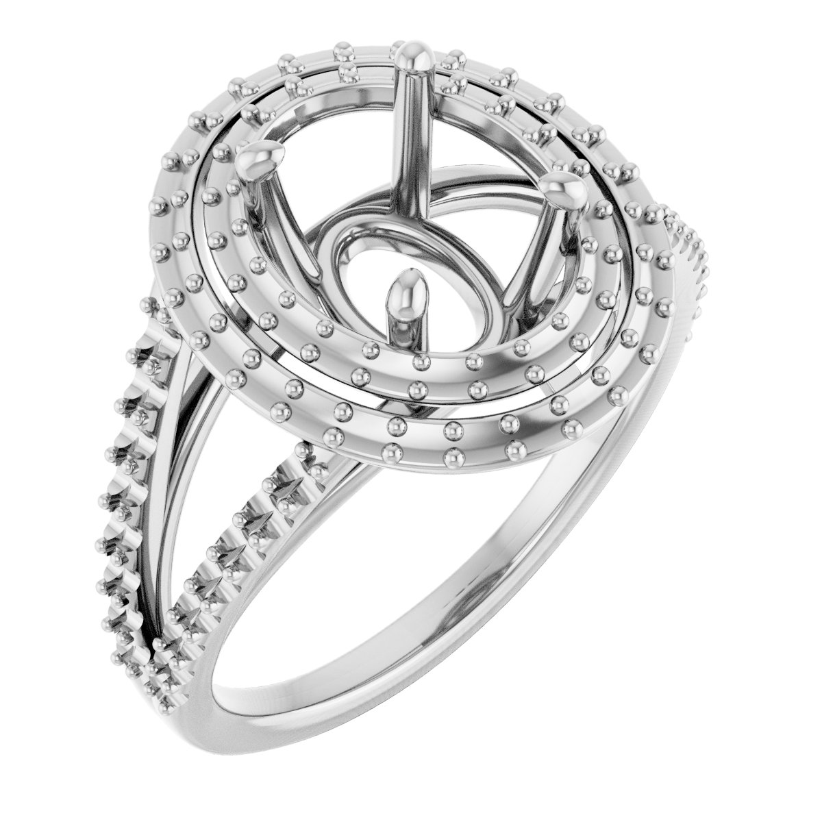 Double Halo-Style Engagement Ring