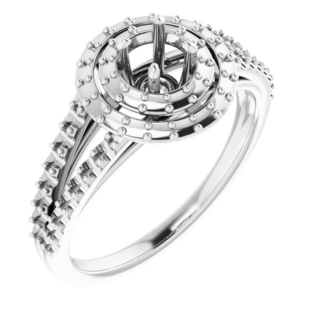 Double Halo-Style Engagement Ring