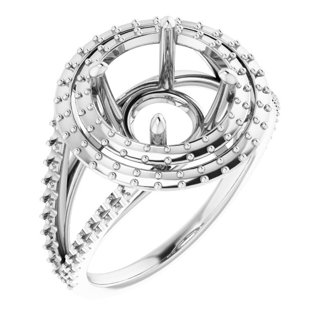 Double Halo-Style Engagement Ring