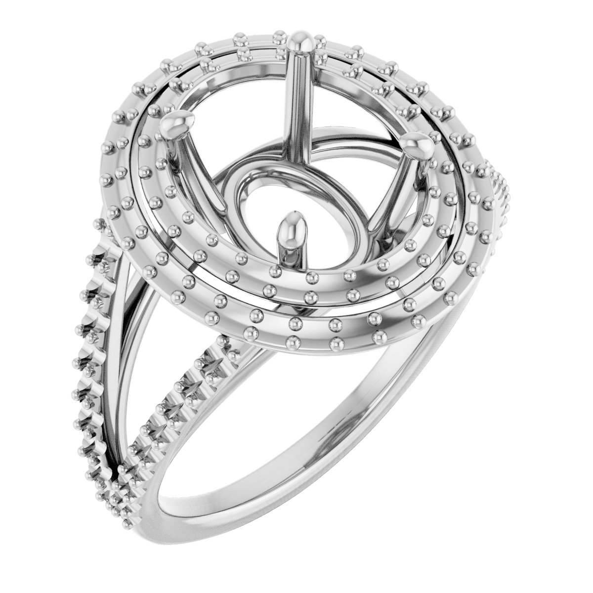 Double Halo-Style Engagement Ring