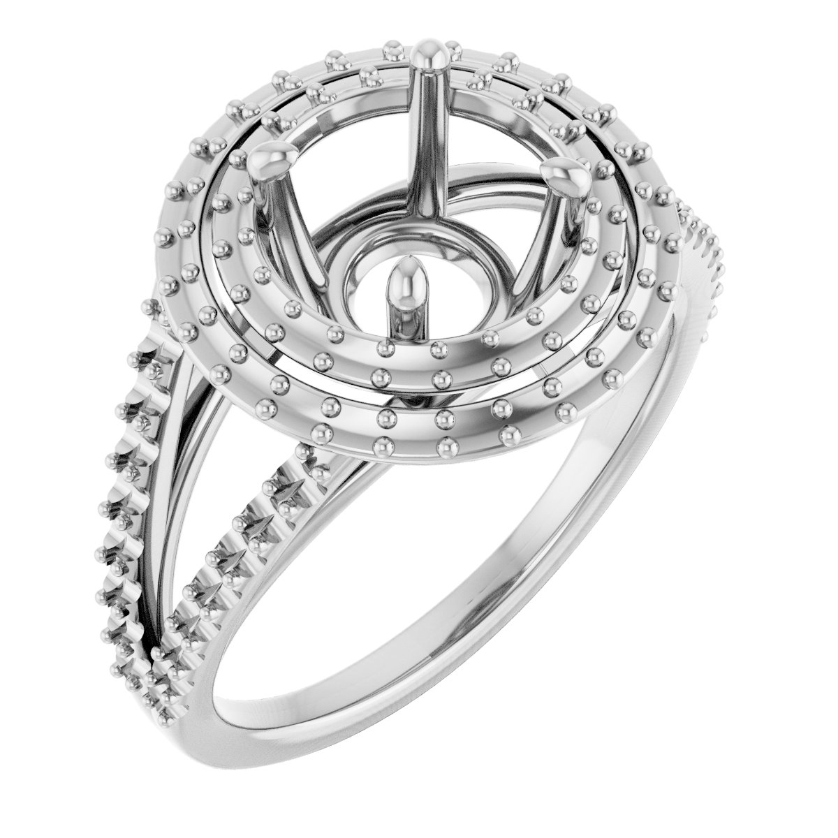 Double Halo-Style Engagement Ring