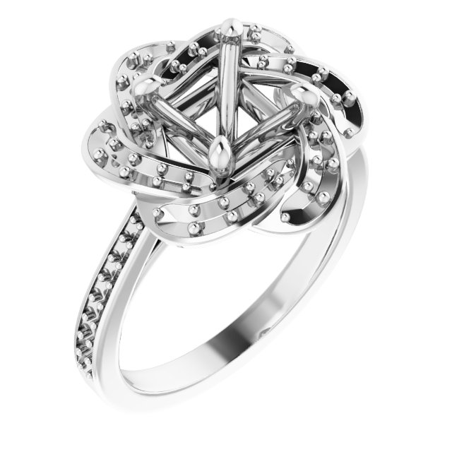 Halo-Style Floral Engagement Ring