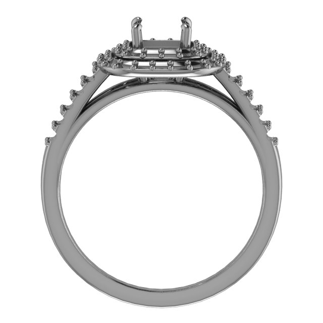 & Platinum  9x9 mm Cushion Engagement Ring Mounting view 2