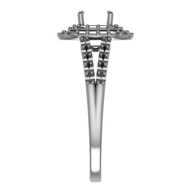 & Platinum  9x9 mm Cushion Engagement Ring Mounting view 4