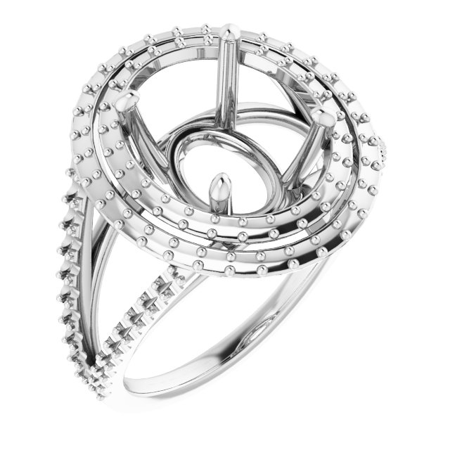 Double Halo-Style Engagement Ring