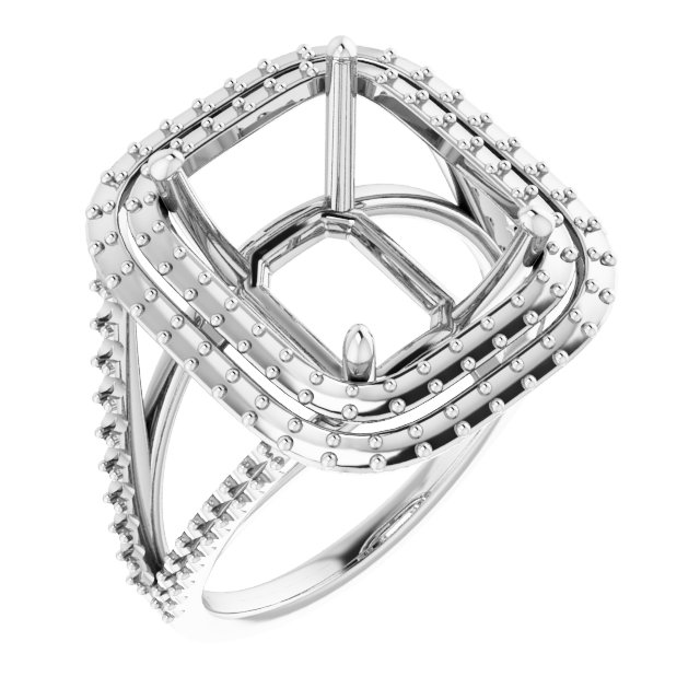 Double Halo-Style Engagement Ring