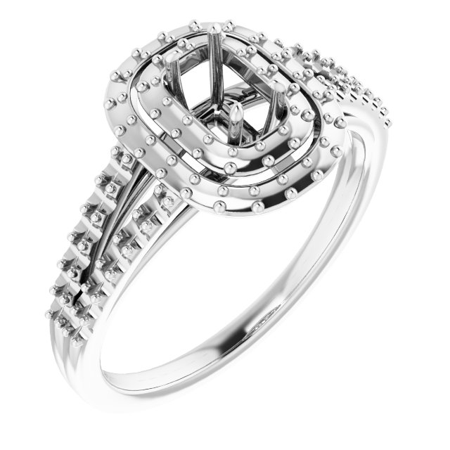 Double Halo-Style Engagement Ring