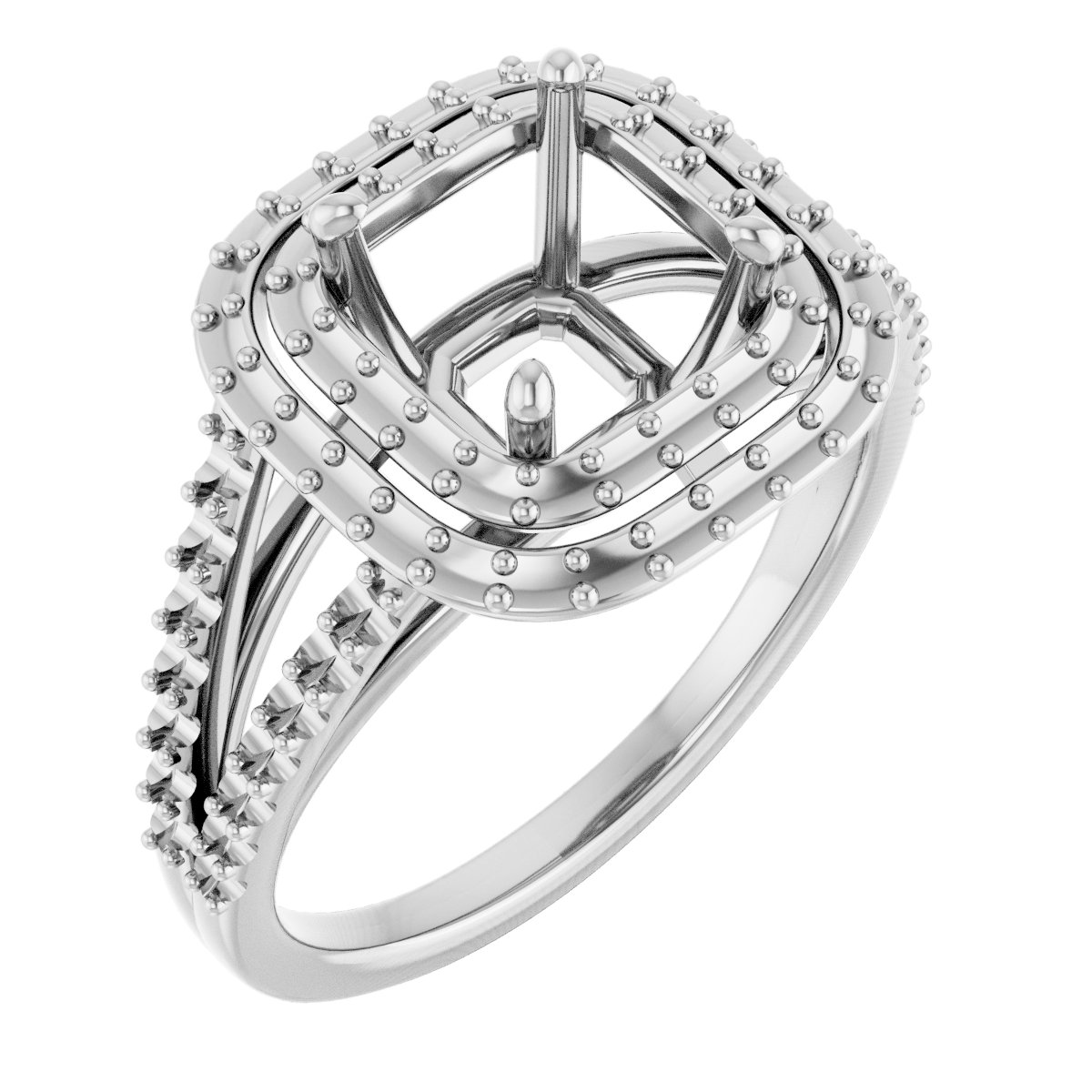 Double Halo-Style Engagement Ring