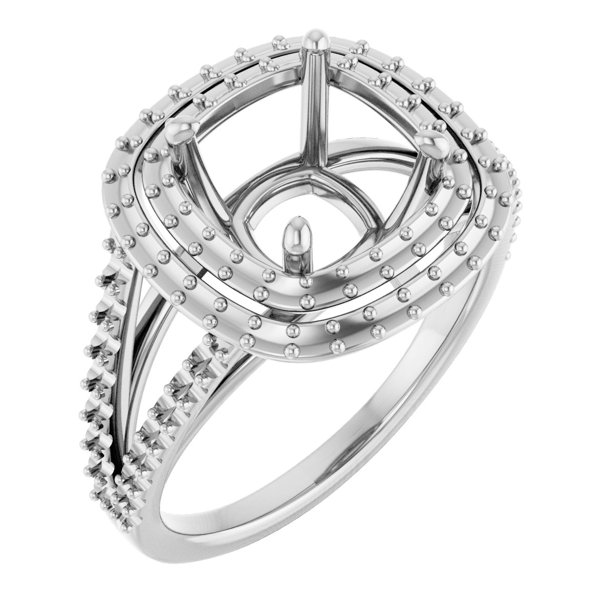Double Halo-Style Engagement Ring