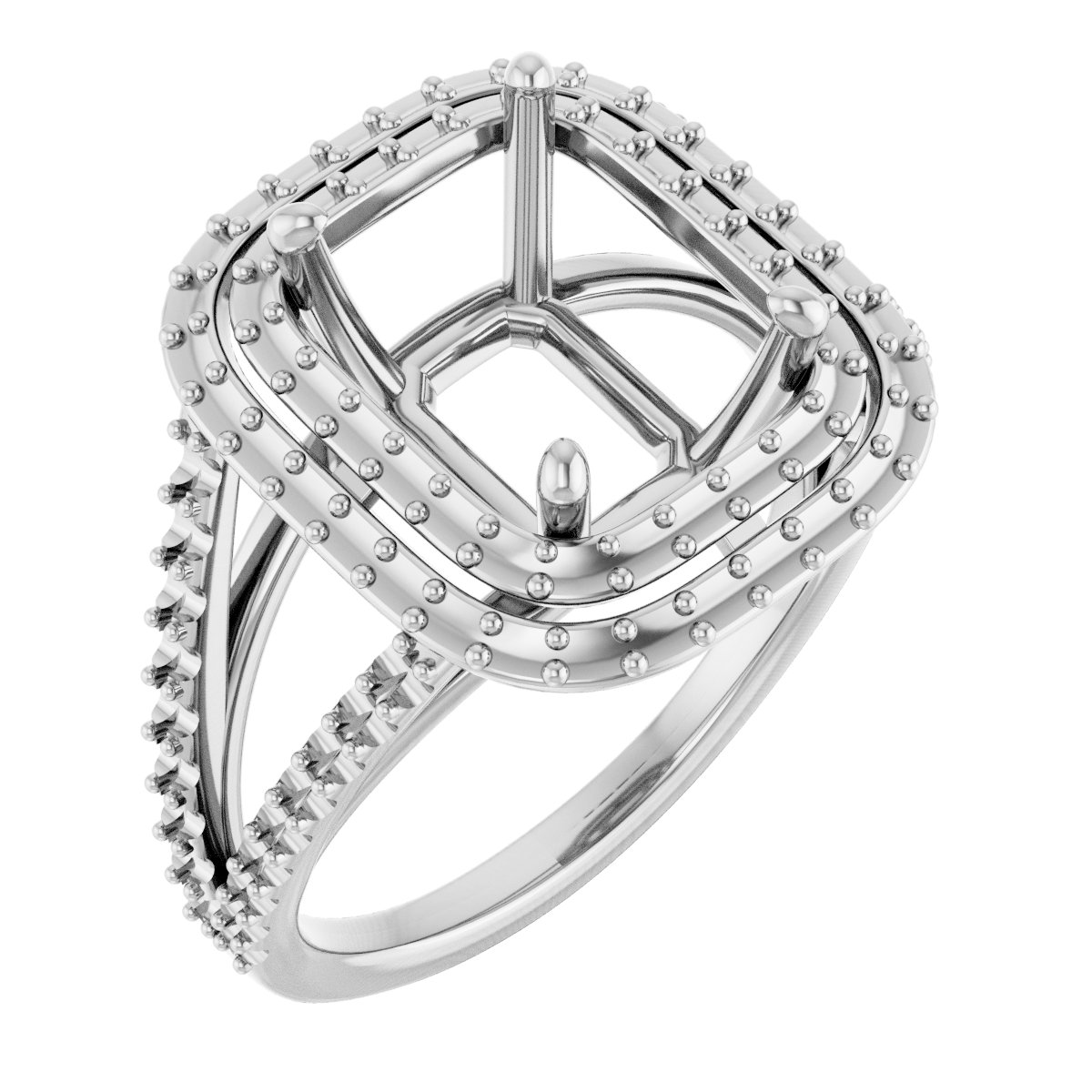 Double Halo-Style Engagement Ring