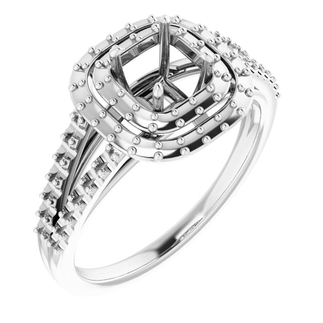 Double Halo-Style Engagement Ring