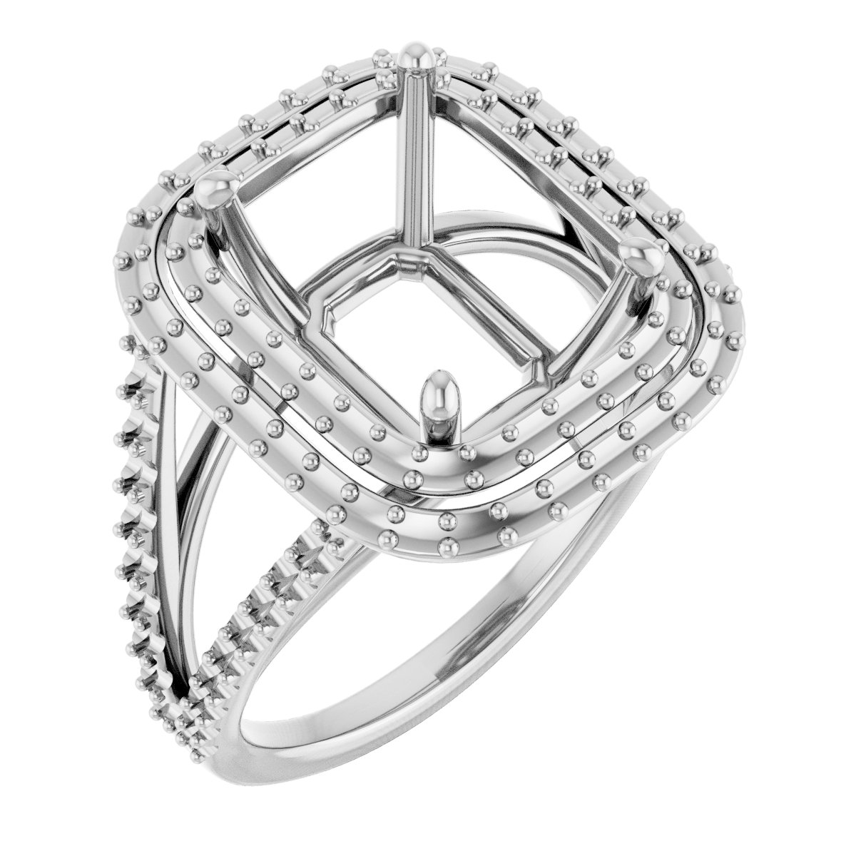 Double Halo-Style Engagement Ring