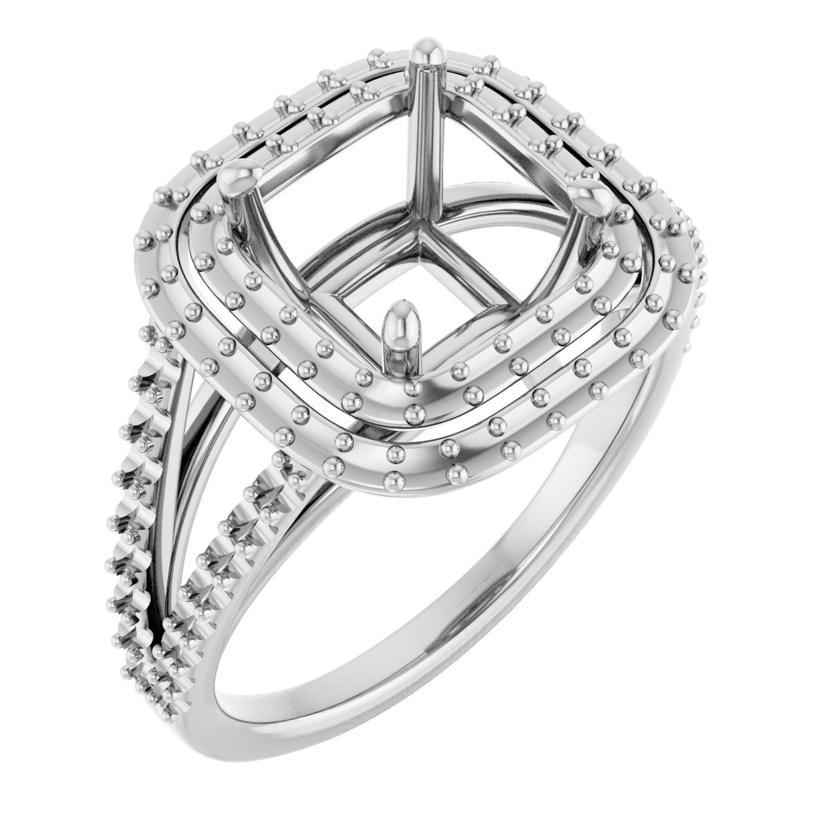 Double Halo-Style Engagement Ring