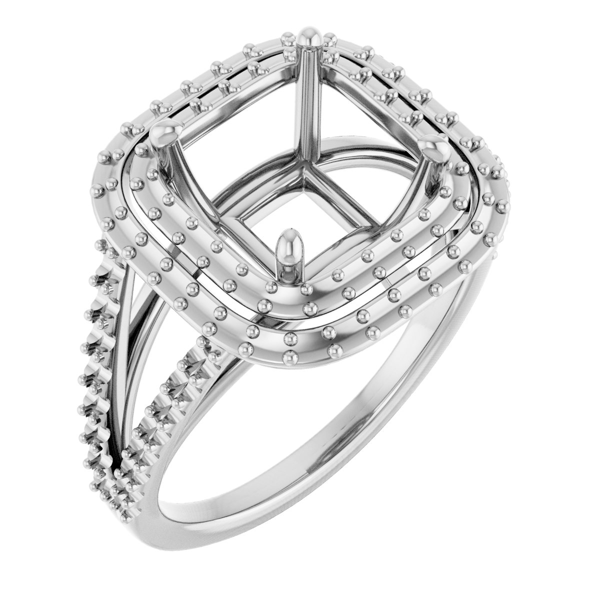 Double Halo-Style Engagement Ring