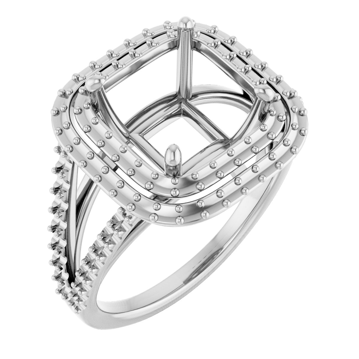 Double Halo-Style Engagement Ring
