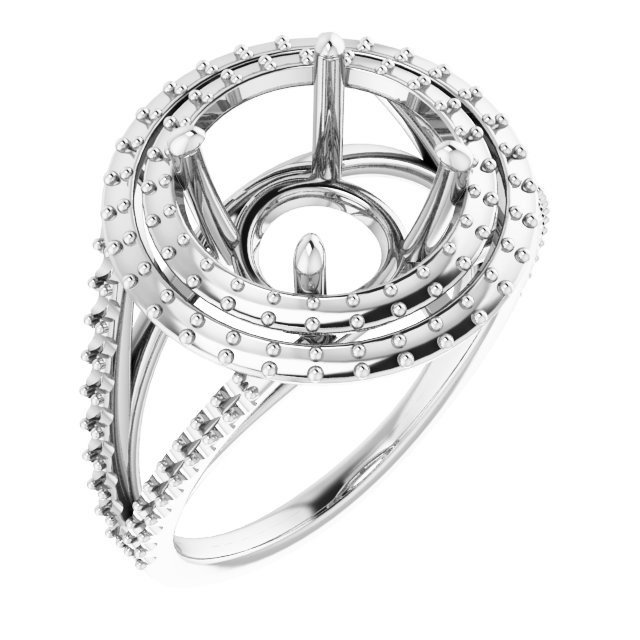 Double Halo-Style Engagement Ring