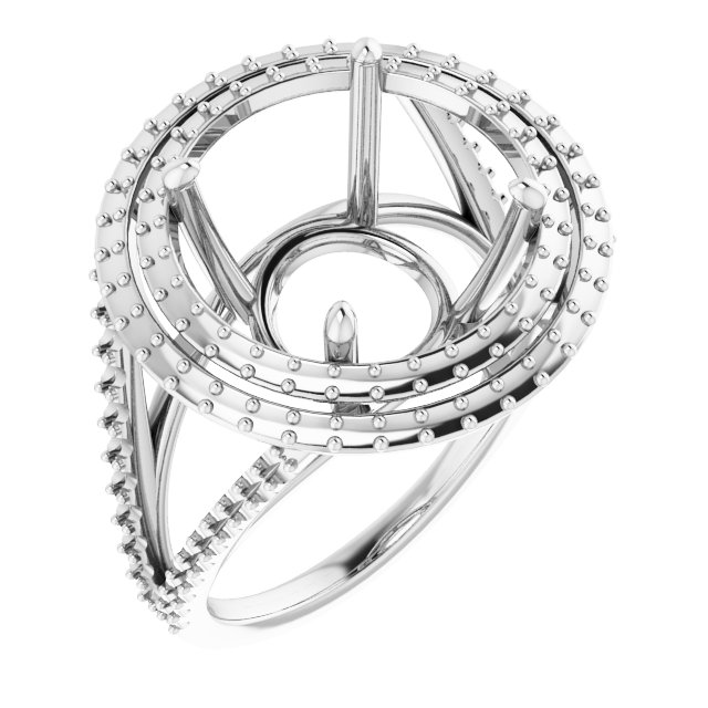 Double Halo-Style Engagement Ring