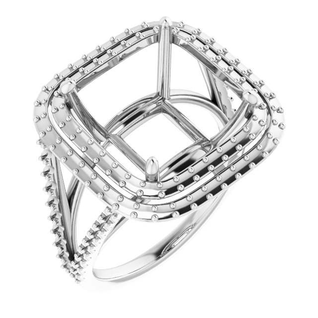 Double Halo-Style Engagement Ring